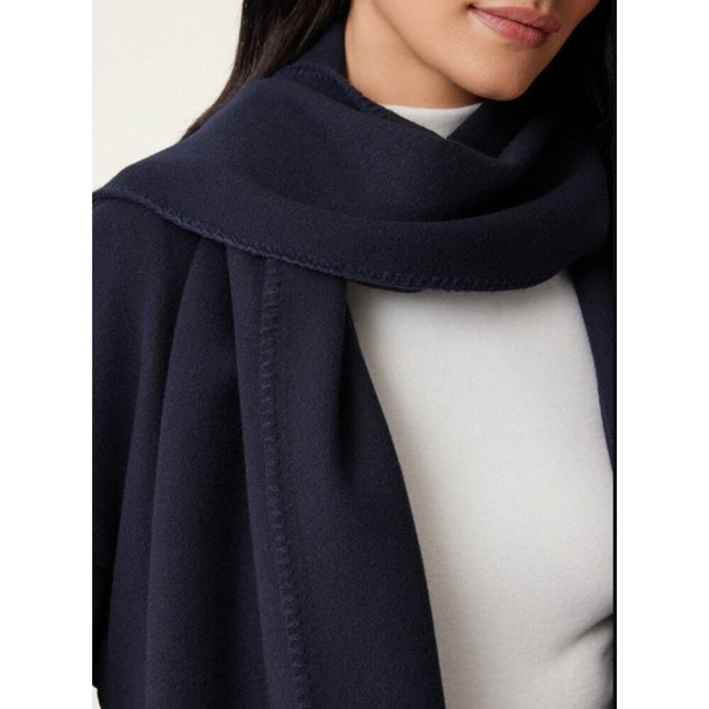OGL Jacket Size L Navy Blue Oversized Scarf Jacket CashSoft Pockets Coat NEW - Picture 15 of 16